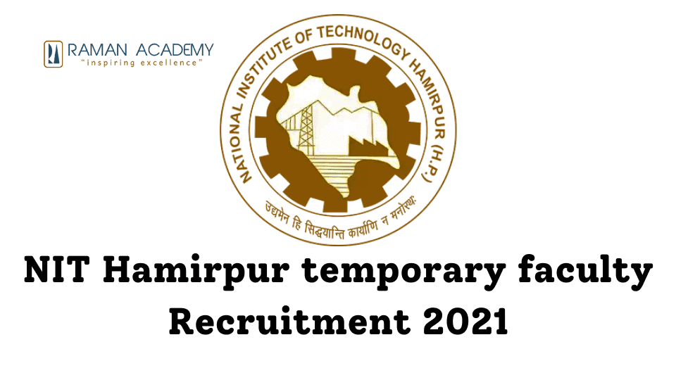 NIT Hamirpur temporary faculty Recruitment 2021