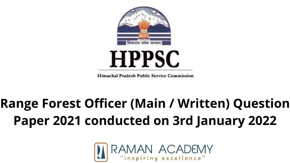 Range Forest Officer Main Written Question Paper 2021 conducted on 3rd January 2022 1