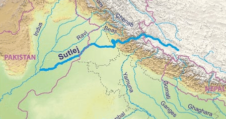 satluj river map 1