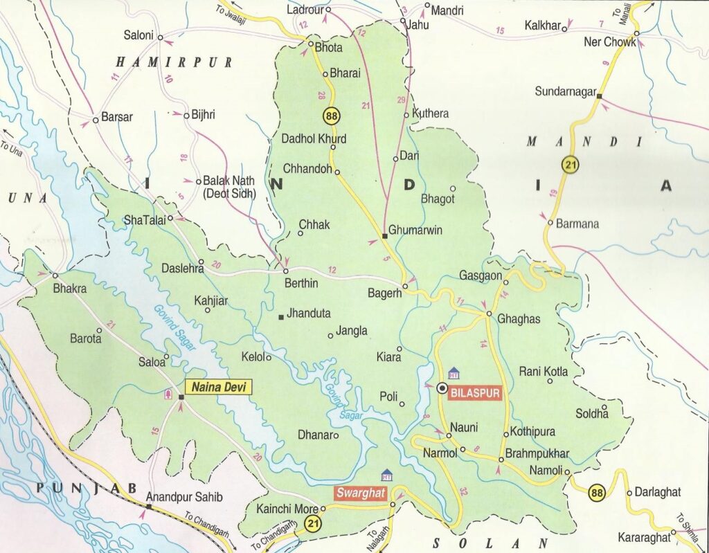 Bilaspur district map