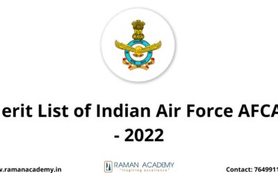 Merit List of Indian Air Force AFCAT – 2022