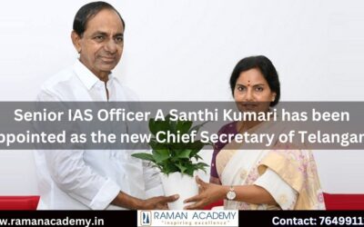 Senior IAS Officer A Santhi Kumari has been appointed as the new Chief Secretary of Telangana