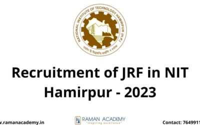 Recruitment of JRF in NIT Hamirpur – 2023