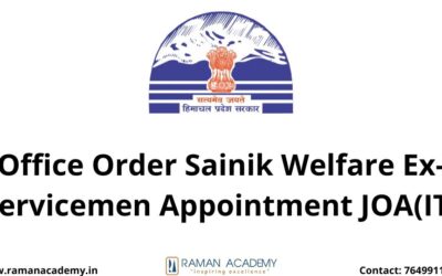 Office Order Sainik Welfare Ex-Servicemen Appointment JOA(IT)