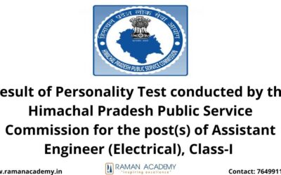 Result of Personality Test conducted by the Himachal Pradesh Public Service Commission for the post(s) of Assistant Engineer (Electrical), Class-I