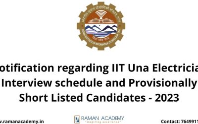 Notification regarding IIT Una Electrician Interview schedule and Provisionally Short Listed Candidates – 2023