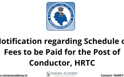 Notification regarding Schedule of Fees to be Paid for the Post of Conductor, HRTC
