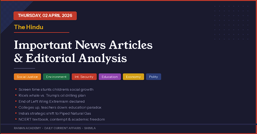 2 April 2026 Current Affairs