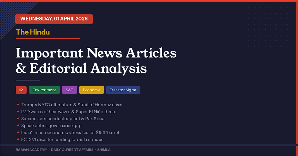 1 April 2026 Current Affairs