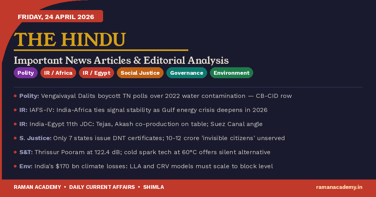 24 April 2026 Current Affairs