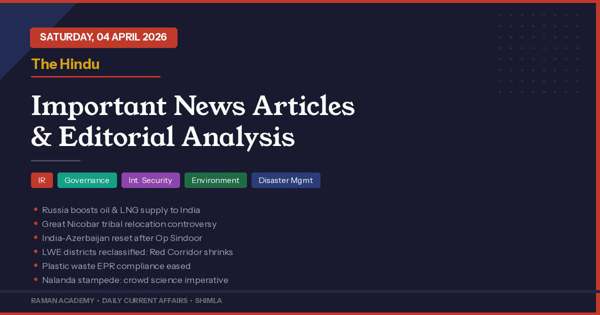 Current Affairs by Raman Academy 7 4 April 2026 Current Affairs