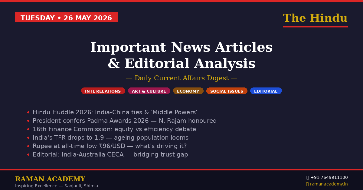 Current Affairs by Raman Academy 1 26 May 2026 Current Affairs