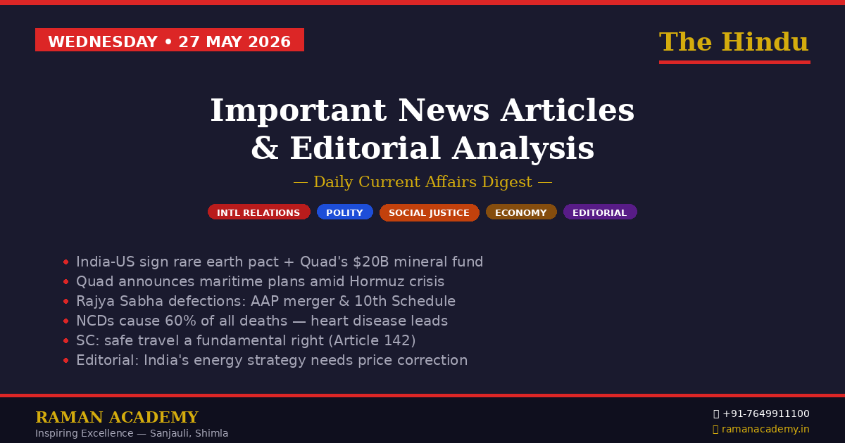 27 May 2026 Current Affairs