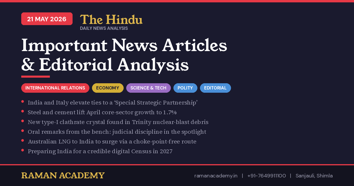 Current Affairs by Raman Academy 1 21 May 2026 Current Affairs