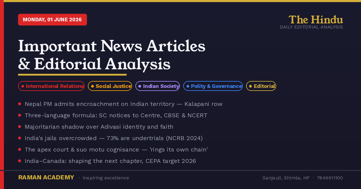 Current Affairs by Raman Academy 8 1 June 2026 Current Affairs