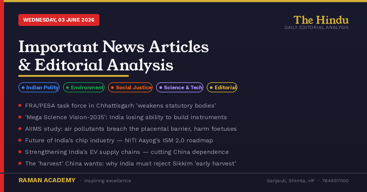 Current Affairs by Raman Academy 6 3 June 2026 Current Affairs