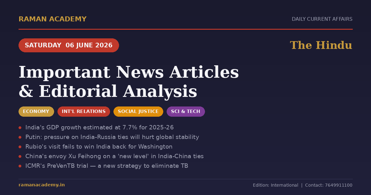Current Affairs by Raman Academy 3 6 June 2026 Current Affairs