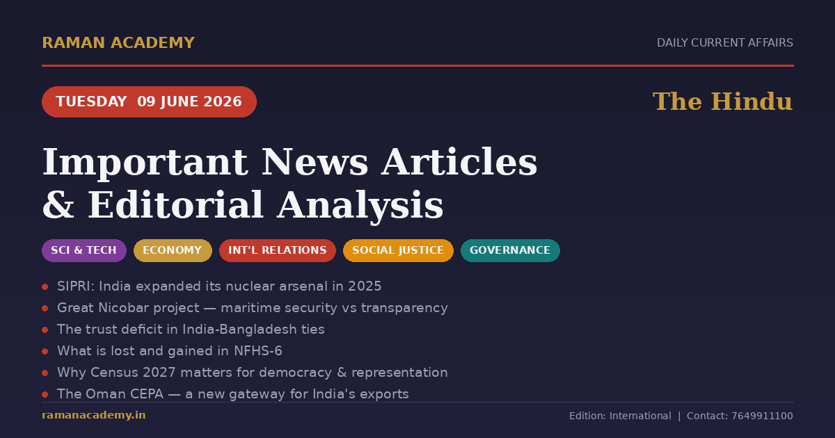 Current Affairs by Raman Academy 2 9 June 2026 Current Affairs