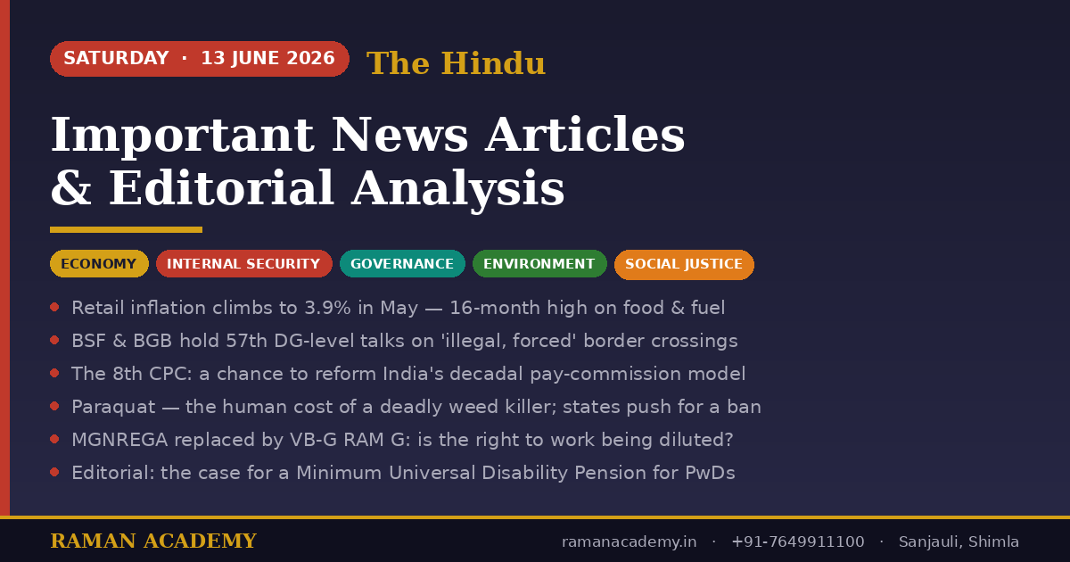 13 June 2026 Current Affairs