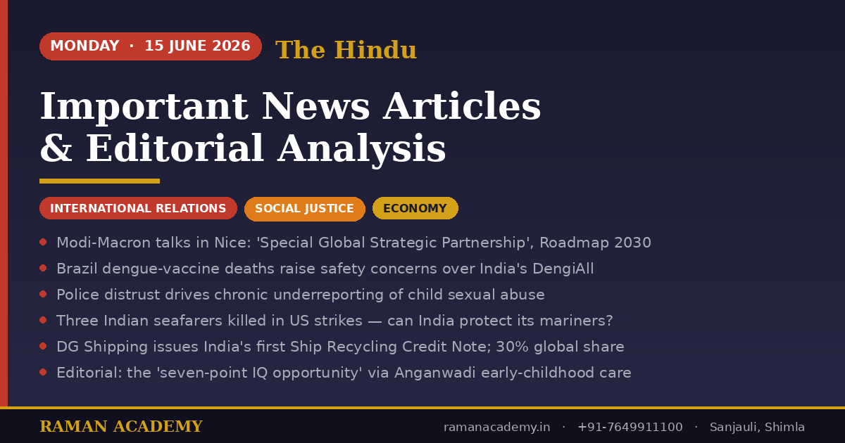 15 June 2026 Current Affairs