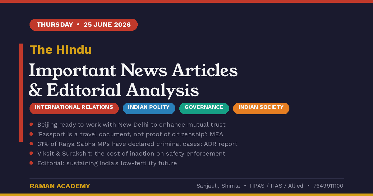 Current Affairs by Raman Academy 5 25 June 2026 Current Affairs