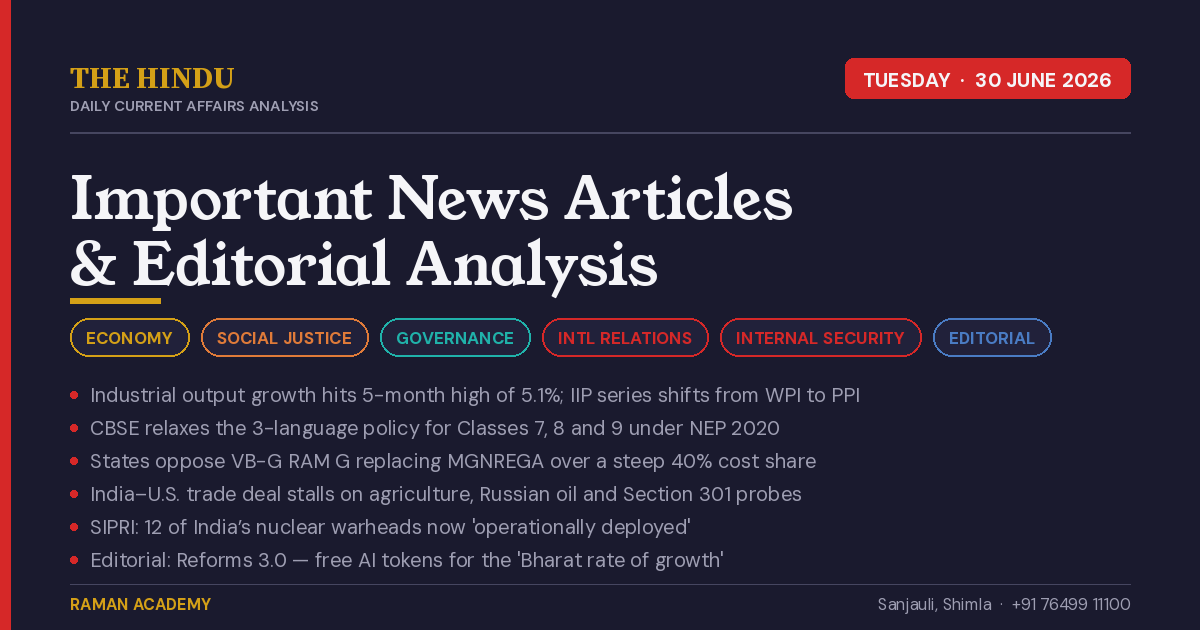 Current Affairs by Raman Academy 2 30 June 2026 Current Affairs