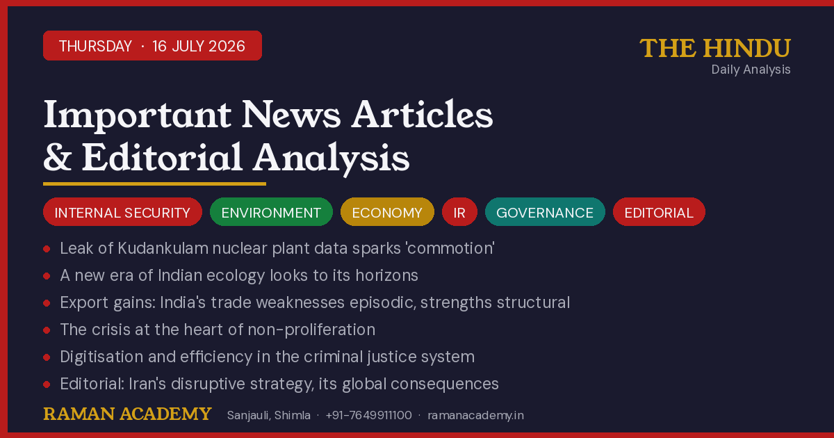16 July 2026 Current Affairs