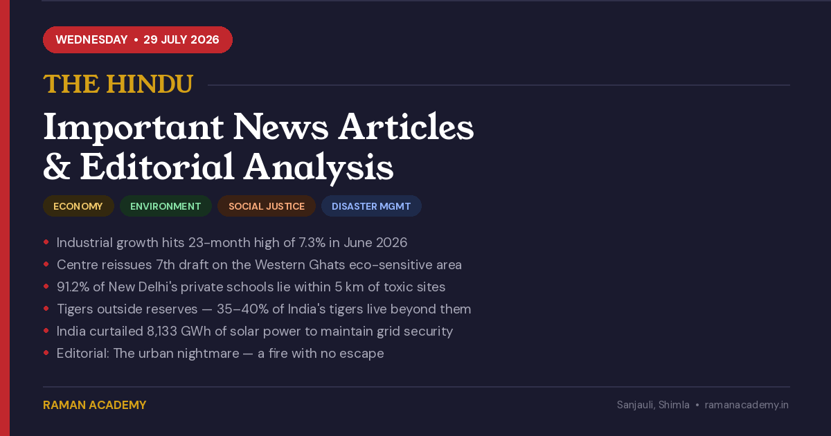 29 July 2026 Current Affairs