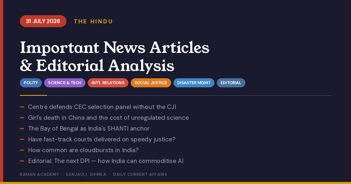 Current Affairs by Raman Academy 1 31 July 2026 Current Affairs