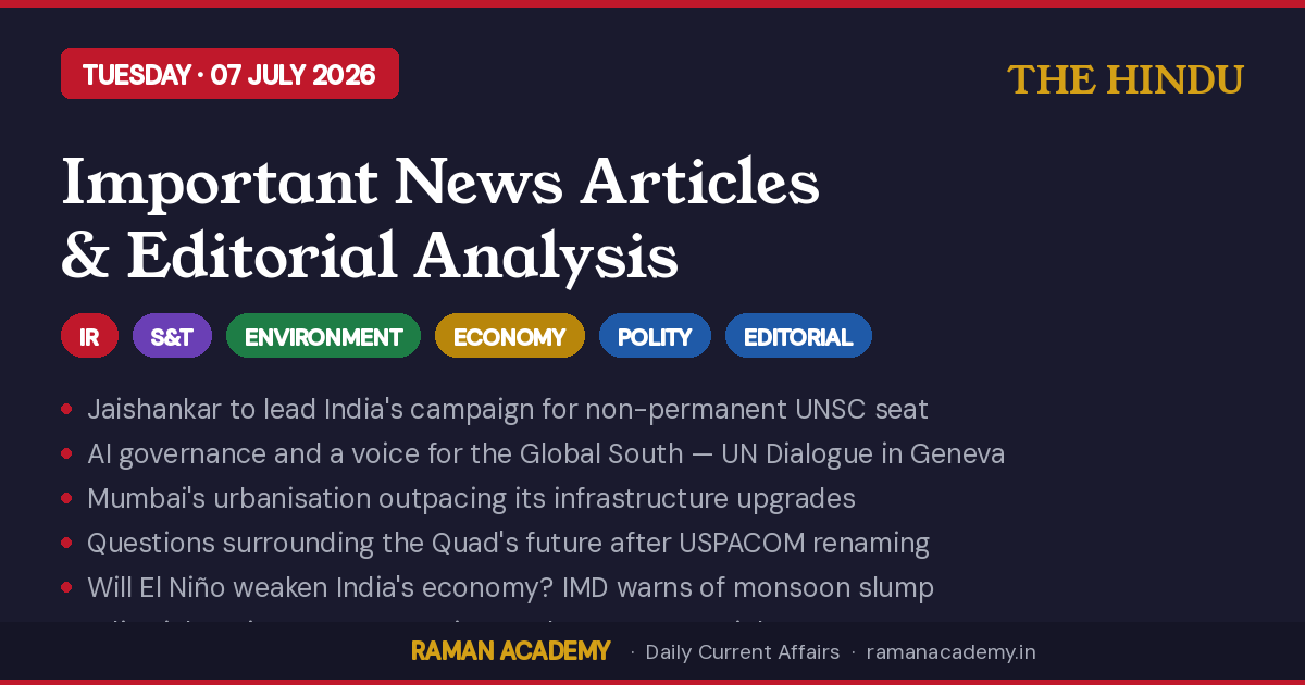 7 July 2026 Current Affairs
