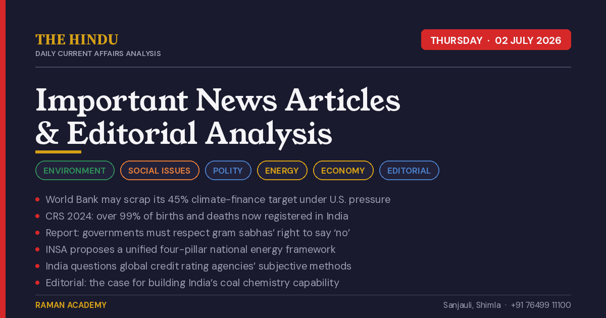 Current Affairs by Raman Academy 1 2 July 2026 Current Affairs