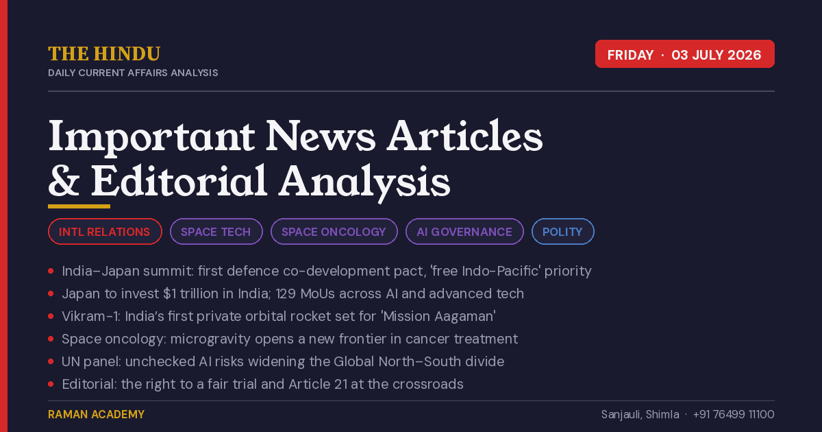 Current Affairs by Raman Academy 2 3 July 2026 Current Affairs