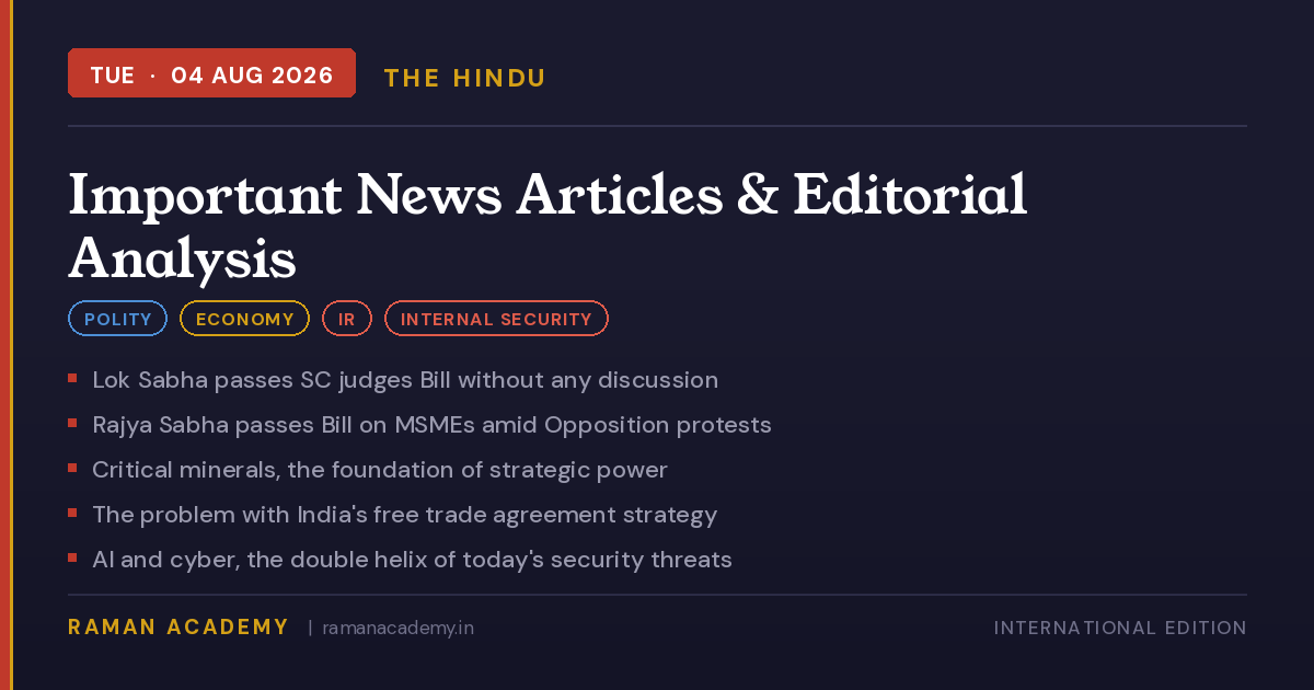 4 August 2026 Current Affairs