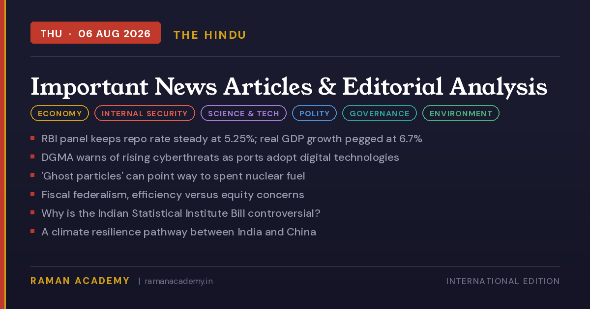 Current Affairs by Raman Academy 5 6 August 2026 Current Affairs