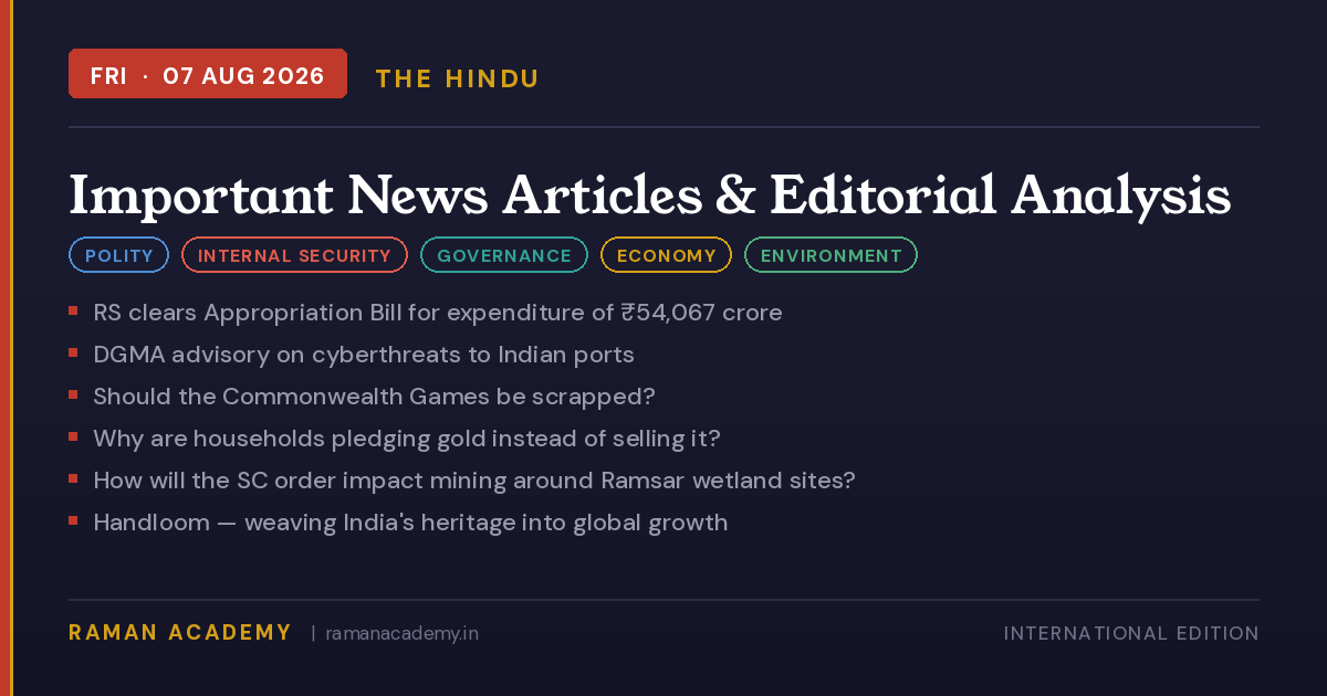 Current Affairs by Raman Academy 4 7 August 2026 Current Affairs