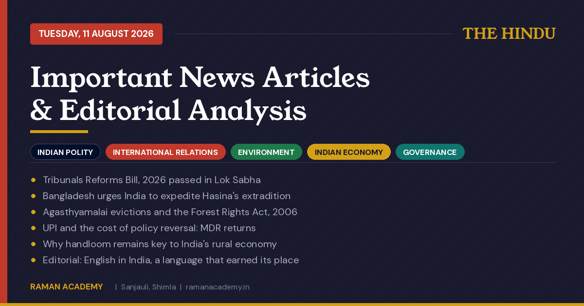 Current Affairs by Raman Academy 1 11 August 2026 Current Affairs