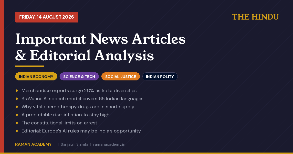 Current Affairs by Raman Academy 4 14 August 2026 Current Affairs