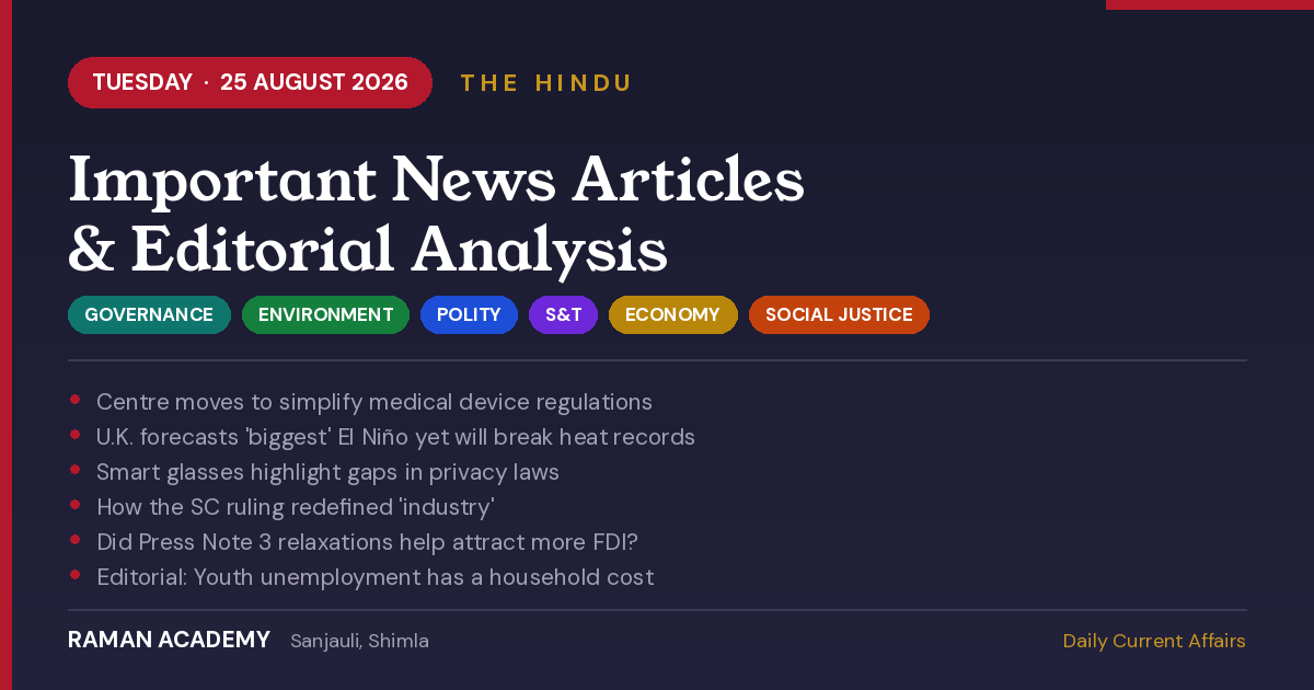 25 August 2026 Current Affairs