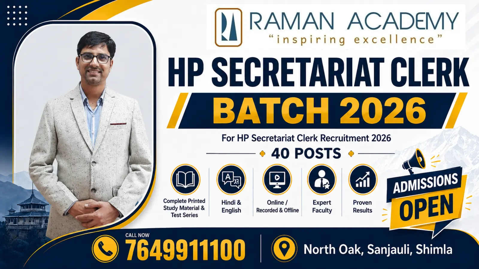 HP Secretariat Clerk Course 2026 | Raman Academy