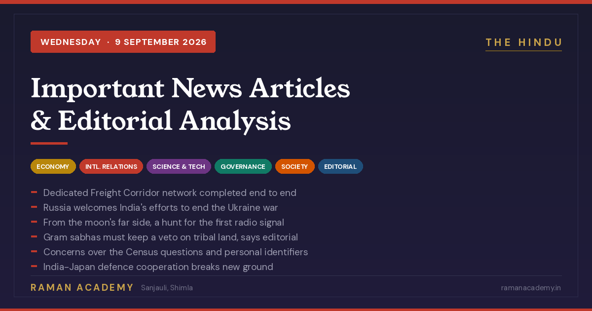 Current Affairs by Raman Academy 8 9 September 2026 Current Affairs