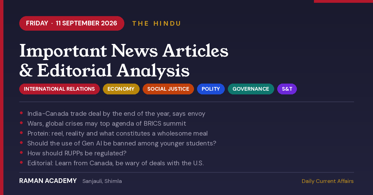 Current Affairs by Raman Academy 7 11 September 2026 Current Affairs