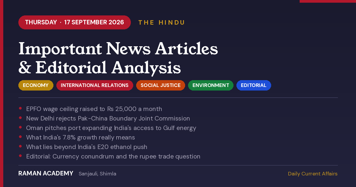 Current Affairs by Raman Academy 3 17 September 2026 Current Affairs