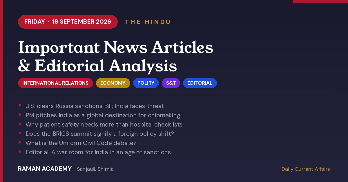 Current Affairs by Raman Academy 2 18 September 2026 Current Affairs