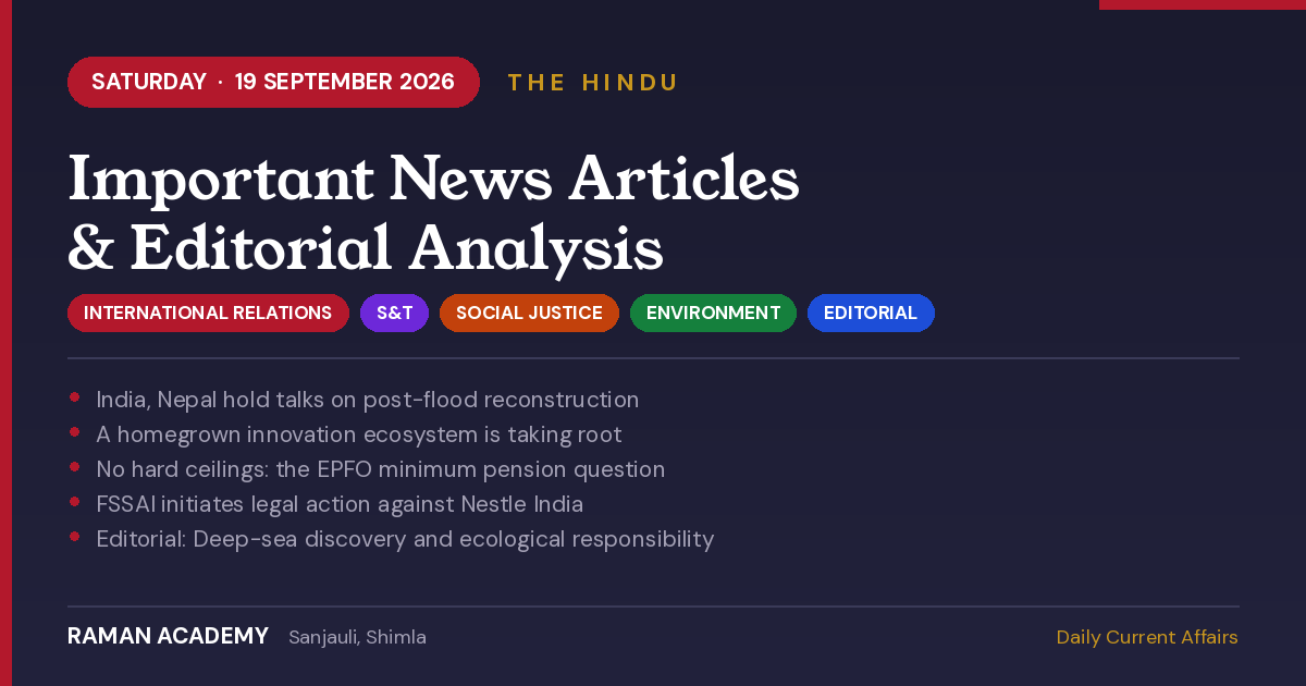 Current Affairs by Raman Academy 1 19 September 2026 Current Affairs