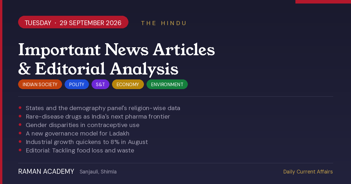 Current Affairs by Raman Academy 6 29 September 2026 Current Affairs