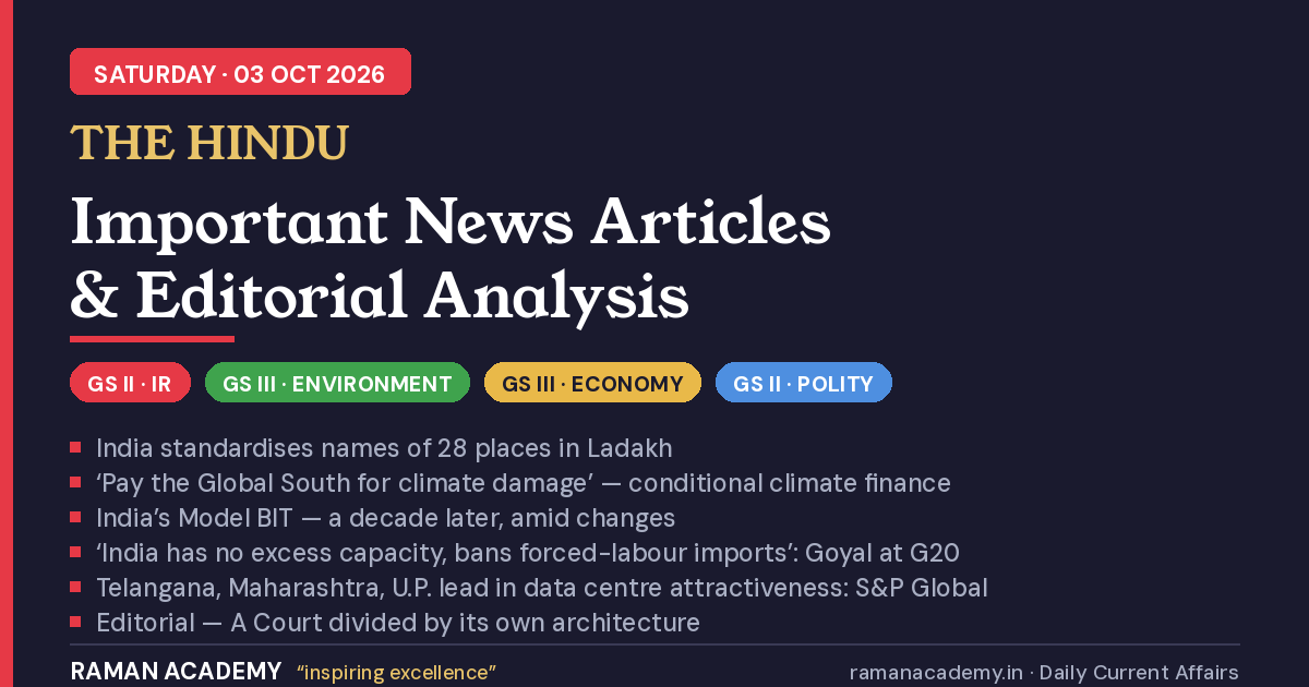 Current Affairs by Raman Academy 4 3 October 2026 Current Affairs
