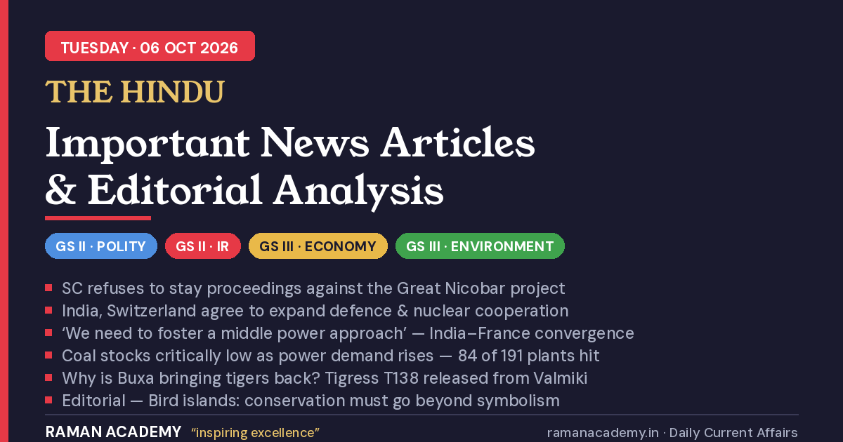 Current Affairs by Raman Academy 2 6 October 2026 Current Affairs