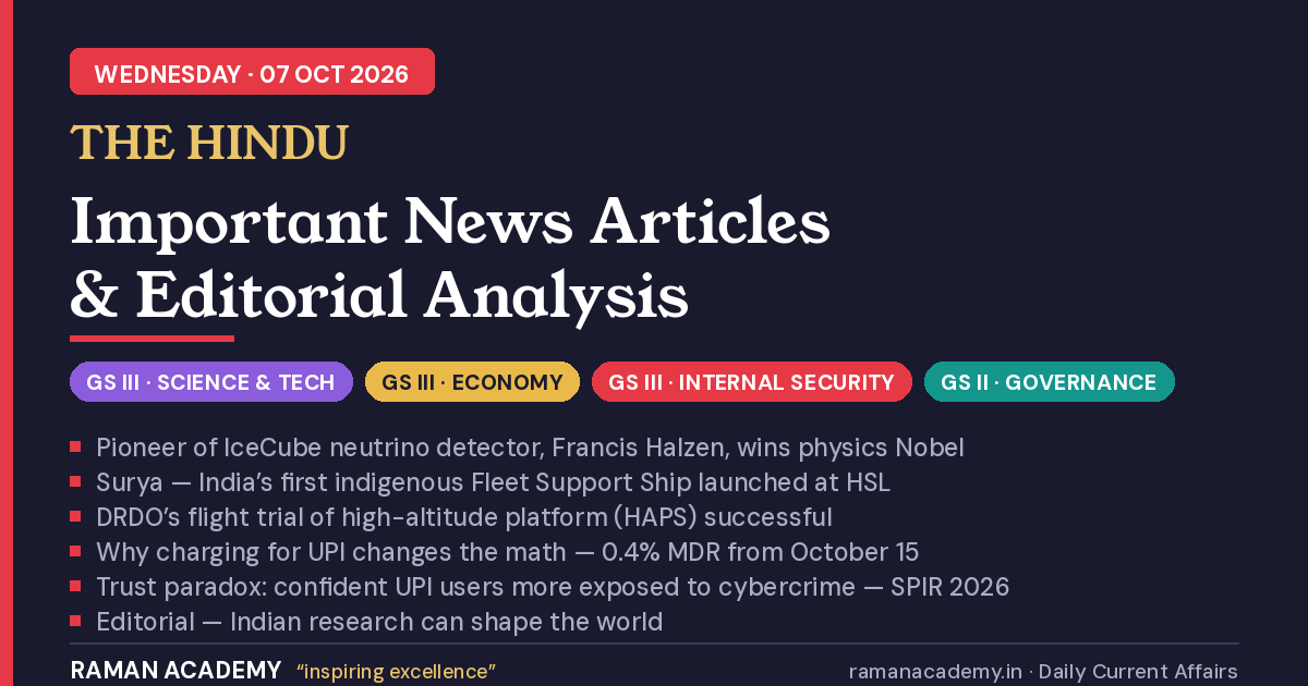 Current Affairs by Raman Academy 1 7 October 2026 Current Affairs